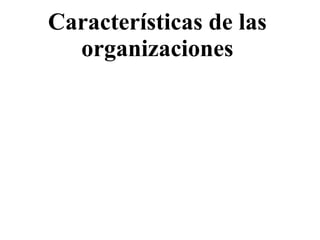 Características de las organizaciones 
