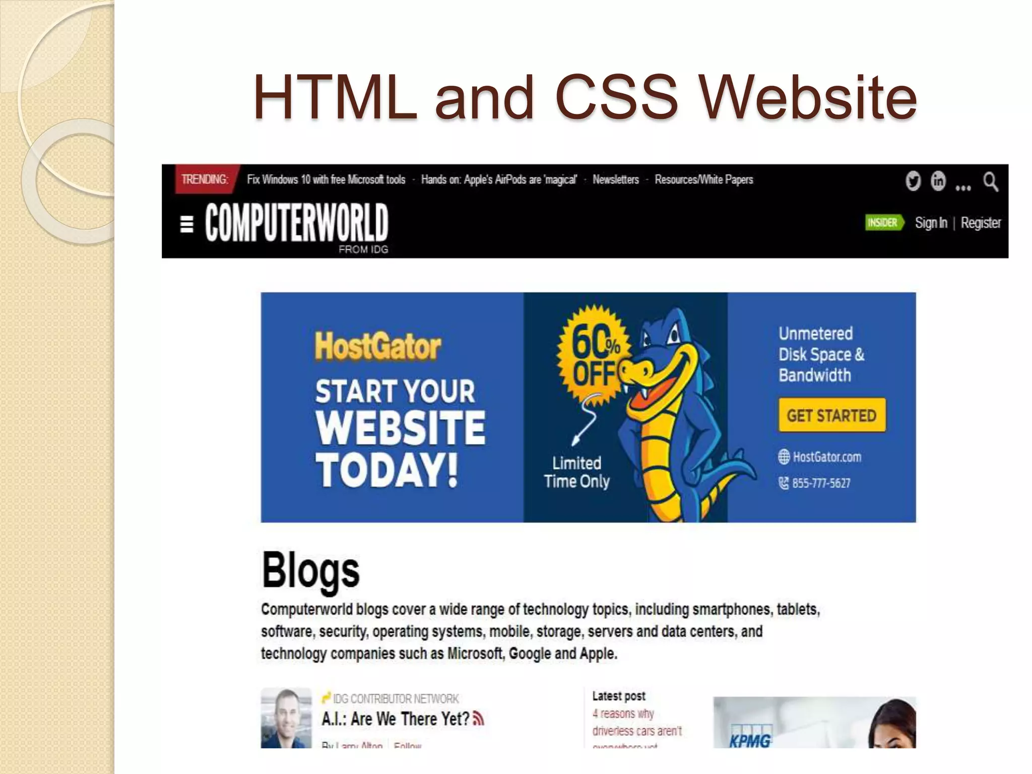 HTML and CSS Website
 