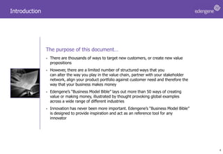 IntroductionThe purpose of this document…There are thousands of ways to target new customers, or create new value propositions 