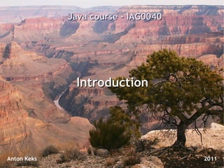 Java course - IAG0040




              Introduction




Anton Keks                           2011
 