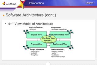 Introduction

Software Architecture (cont.)
 4+1 View Model of Architecture

 