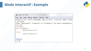 25
Mode interactif : Exemple
 