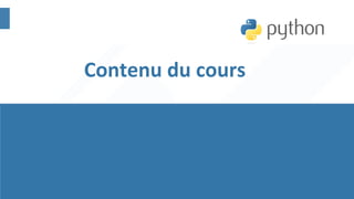 Contenu du cours
 