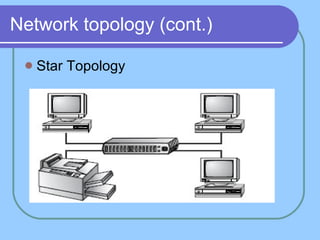 Network topology (cont.) Star Topology 