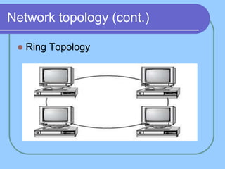 Network topology (cont.)
 Ring Topology
 
