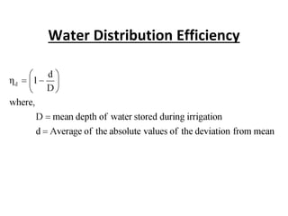 Water Distribution Efficiency
 