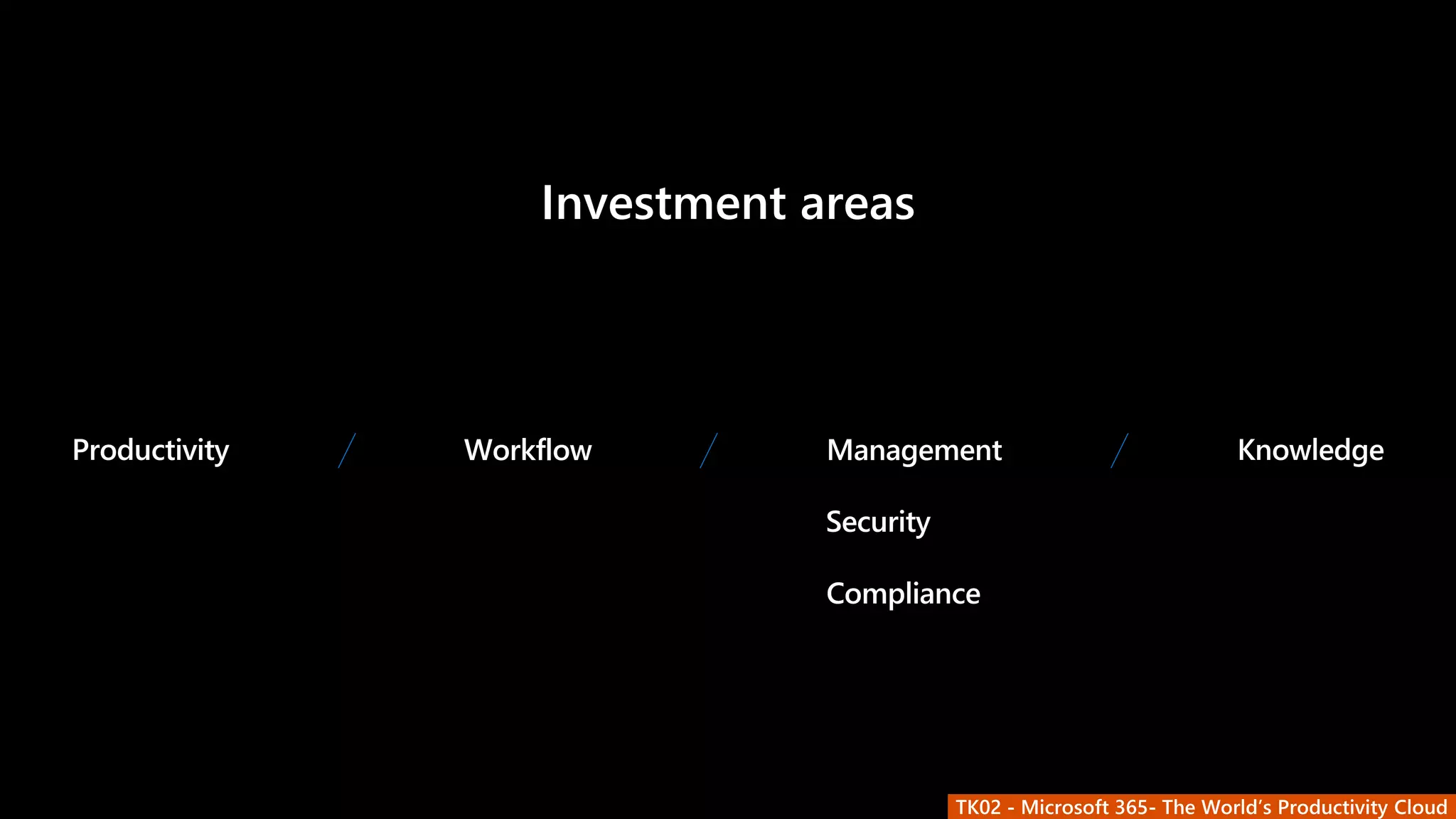 Investment areas
Workflow Management
 