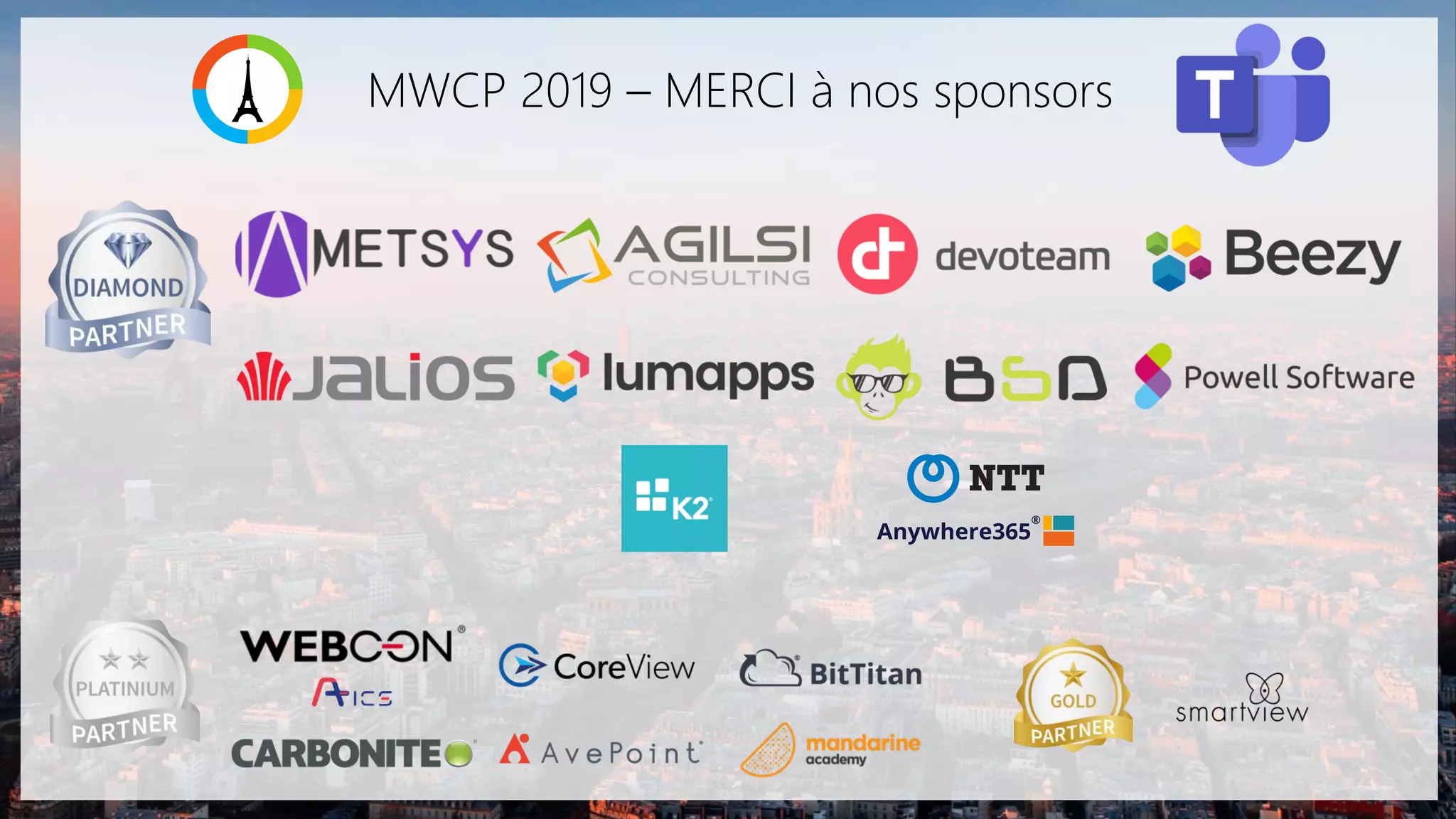 MWCP 2019 – MERCI à nos sponsors
 