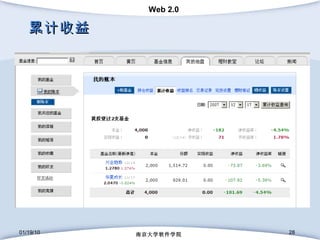 累计收益 01/19/10 南京大学软件学院 