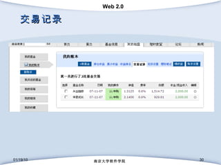交易记录 01/19/10 南京大学软件学院 