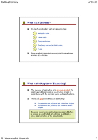 1 introduction to cost estimating | PDF