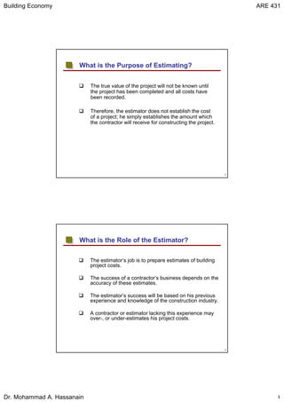 1 introduction to cost estimating | PDF