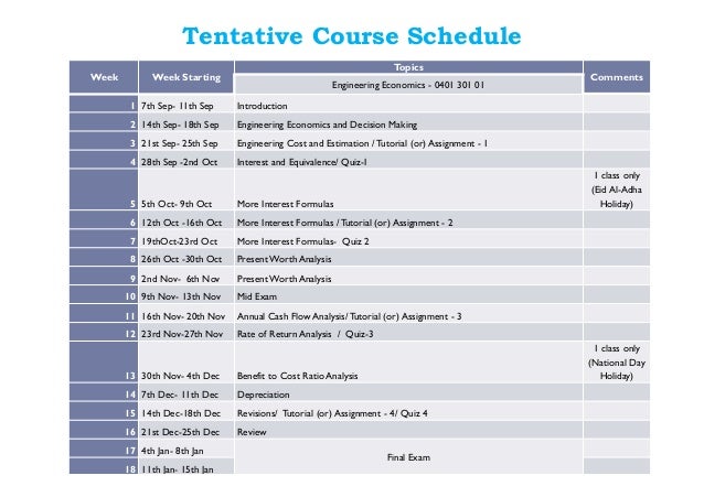 Engineering economics assignments