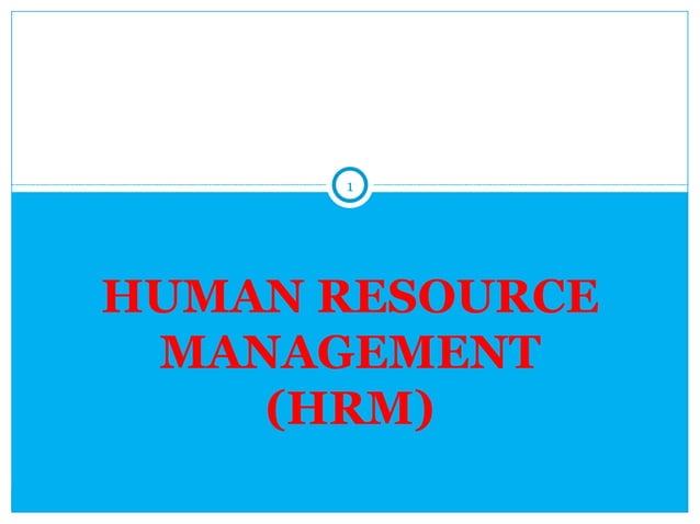 1. introduction to hrm | PPT