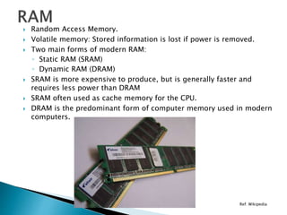Volatile Memory T Photo Computer Introduction to ICT - lecture 1 | PPTX