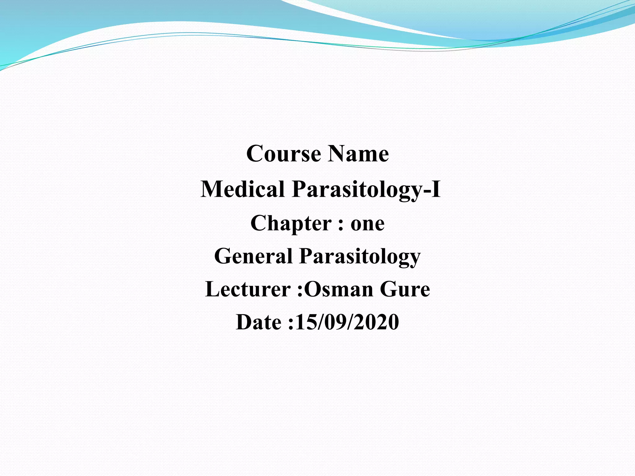 1 introduction to parasitology | PPTX