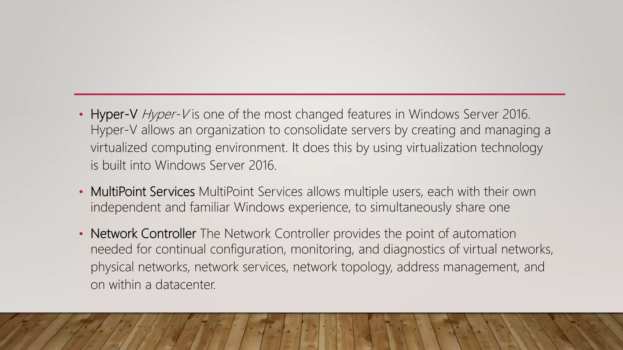 1 introduction to windows server 2016 | PPTX
