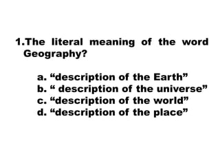1 Introduction To World Geography 1 Introduction To World Geography