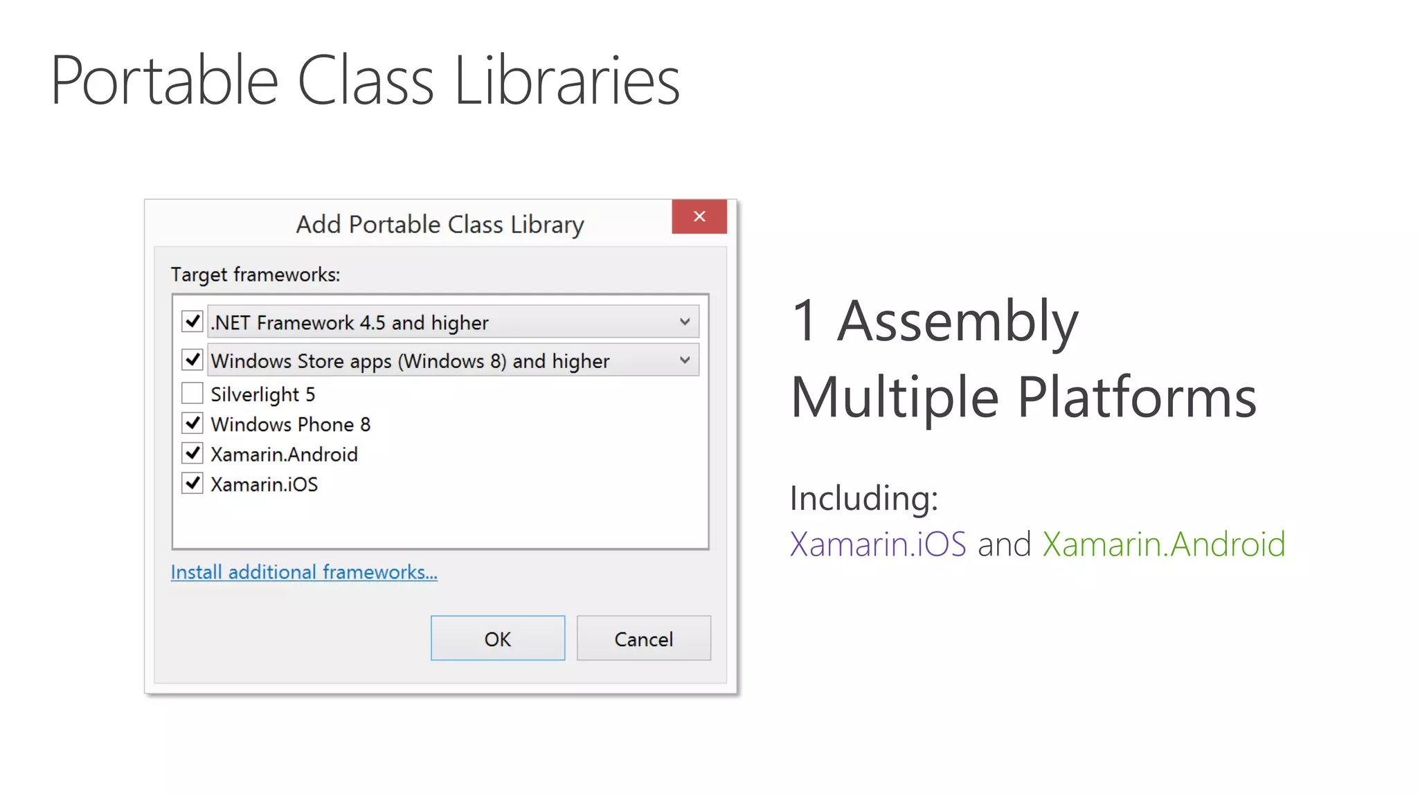 Xamarin.iOS Xamarin.Android
 