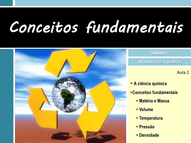 Conceitos fundamentais                         UNIDADE I                   INTRODUÇÃO À QUÍMICA                           ...