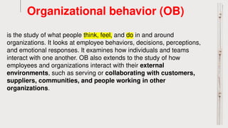 Comprehensive Introduction to Organizational Behavior and Workplace ...