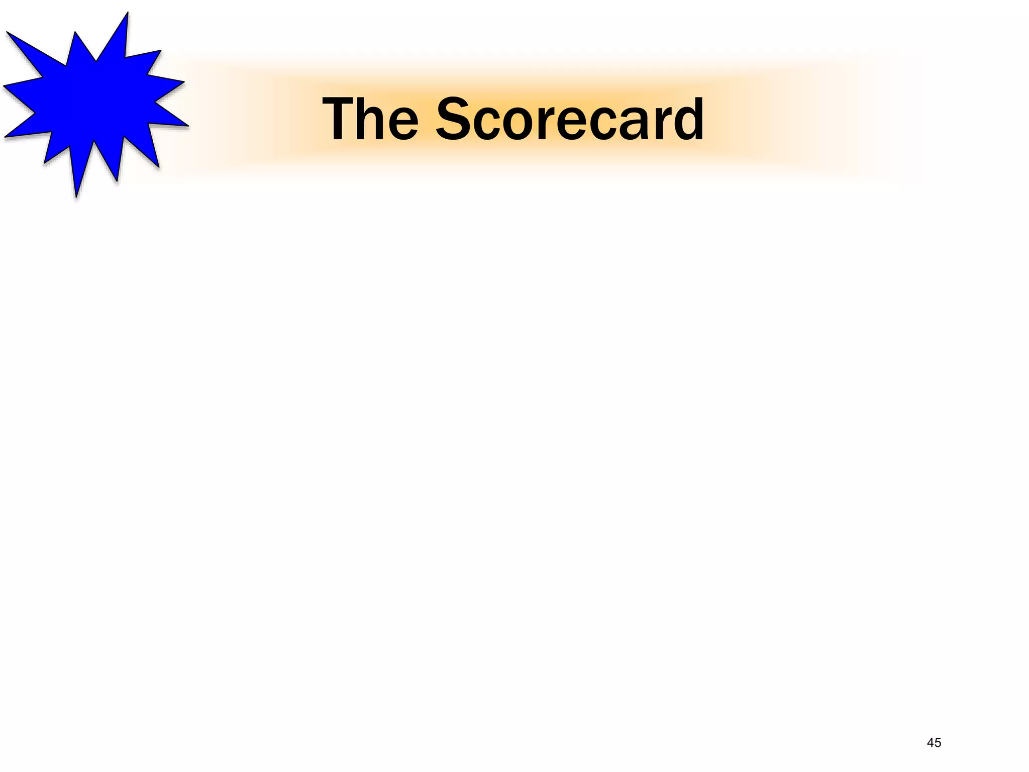 The Scorecard
45
 