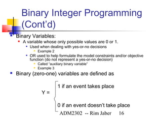 beyond linear programming: mathematical programming extensions | PPT