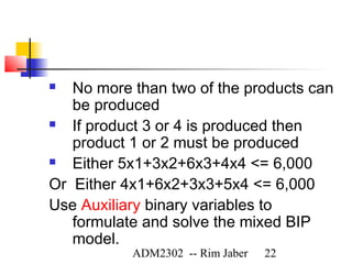 beyond linear programming: mathematical programming extensions | PPT