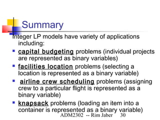 beyond linear programming: mathematical programming extensions | PPT