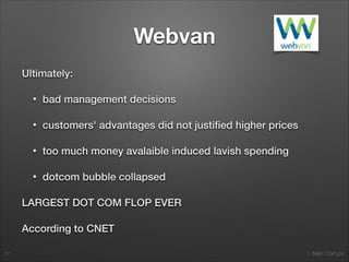 1. Italian Startups
Webvan
Grocery business in the US works on razor-thin margins
2-3 cents per dollar are considered good margin 1 cent
per dollar is common
Burned through 1 billion $ in investment money without
achieving a sustainable business model
No one on the board had any experience in management
Operating expenses much higher than traditional
channels
57
 