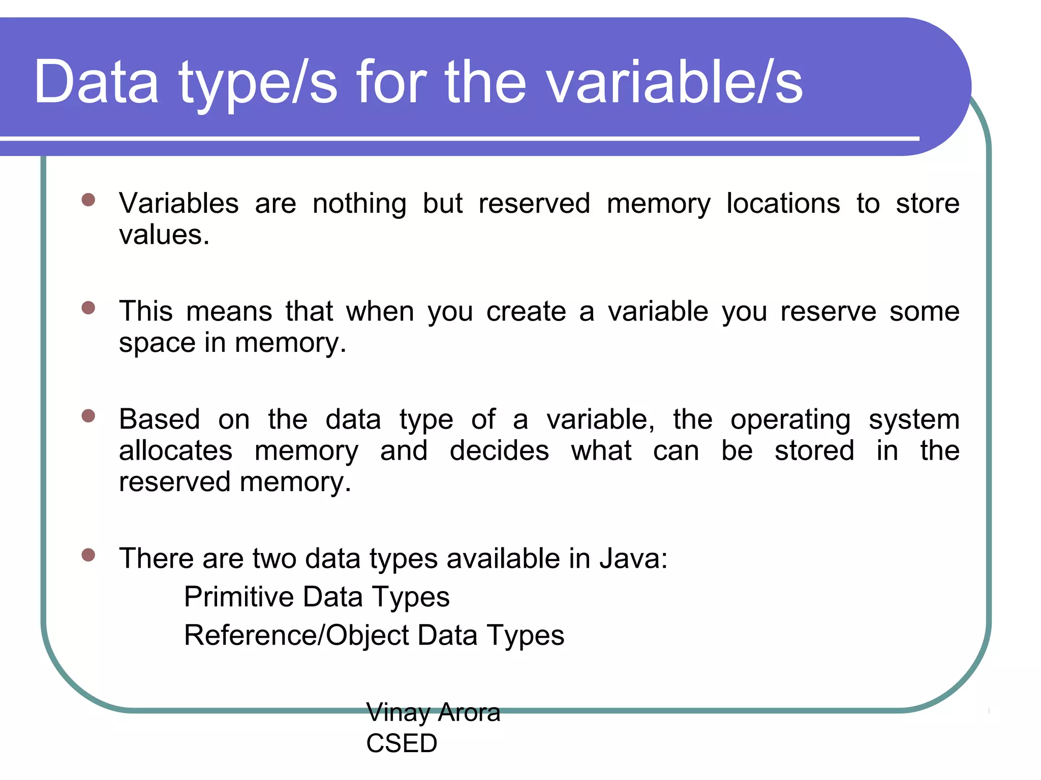 1 java - data type | PPT