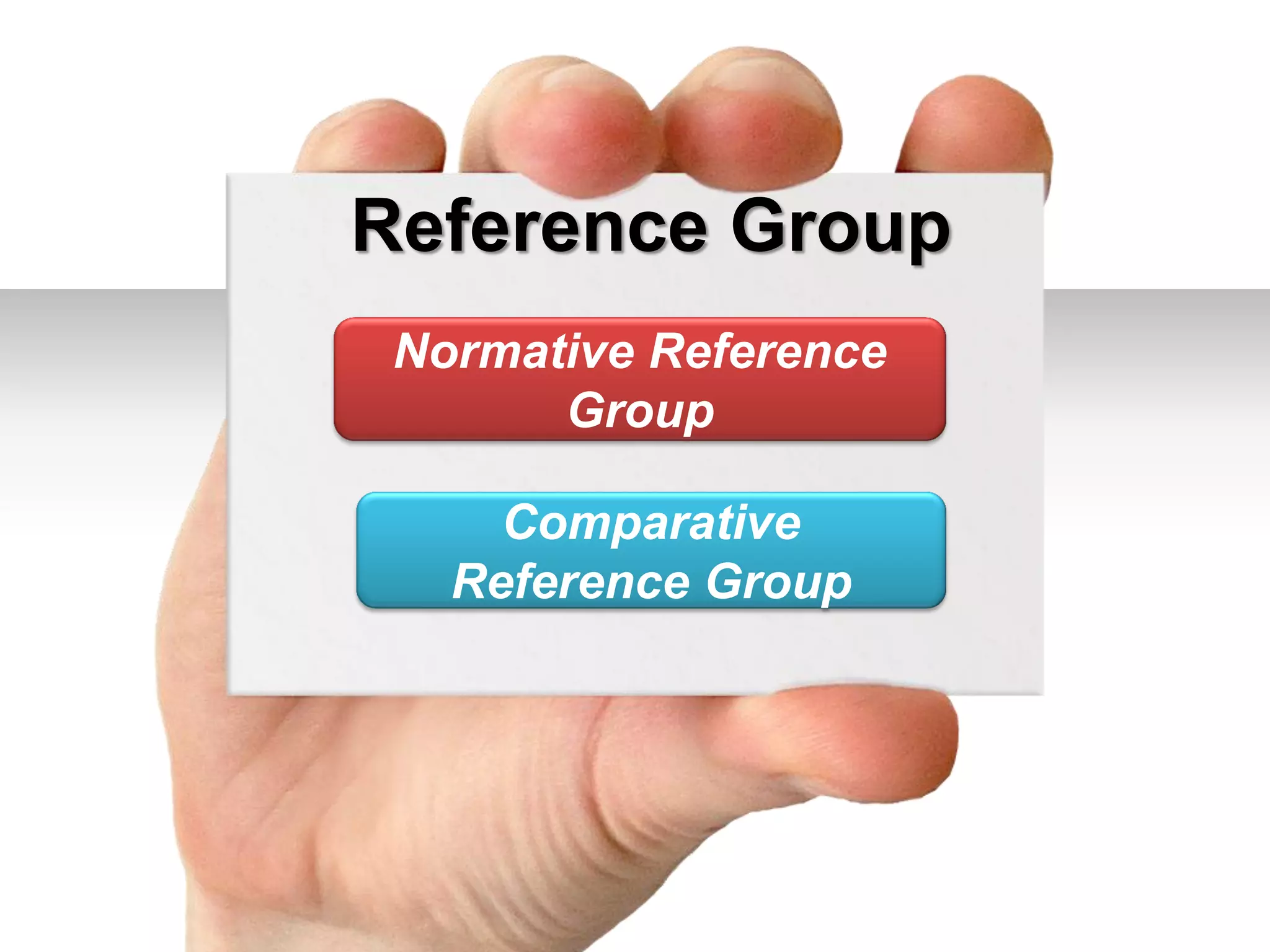 Reference Group
 Normative Reference
       Group

     Comparative
   Reference Group
 