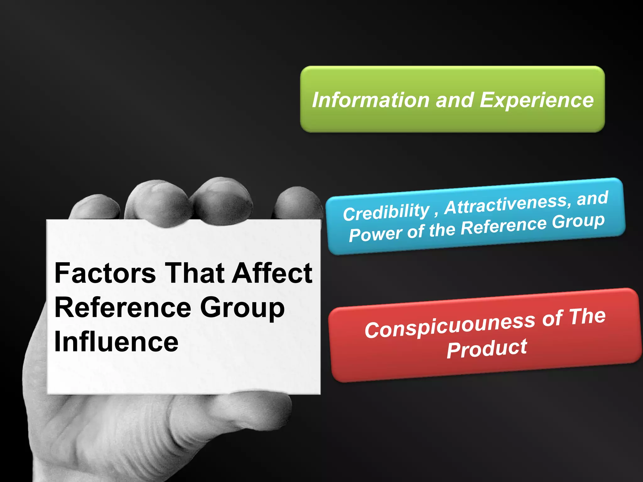 Information and Experience




Factors That Affect
Reference Group
Influence
 
