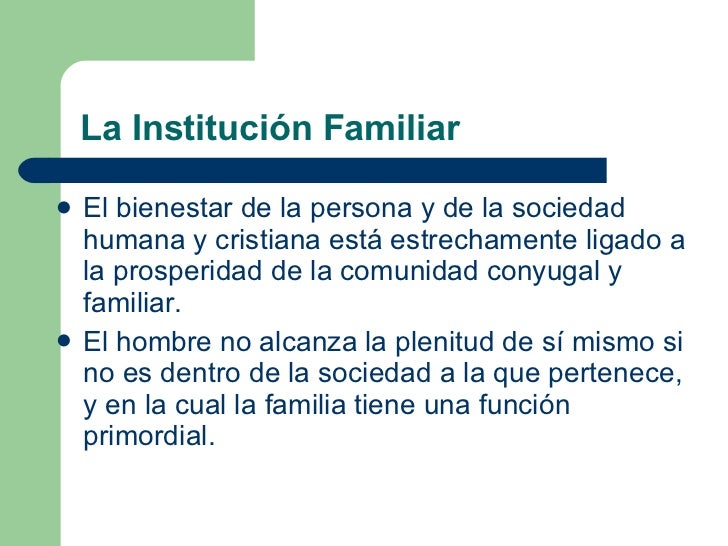 La Institución Familiar