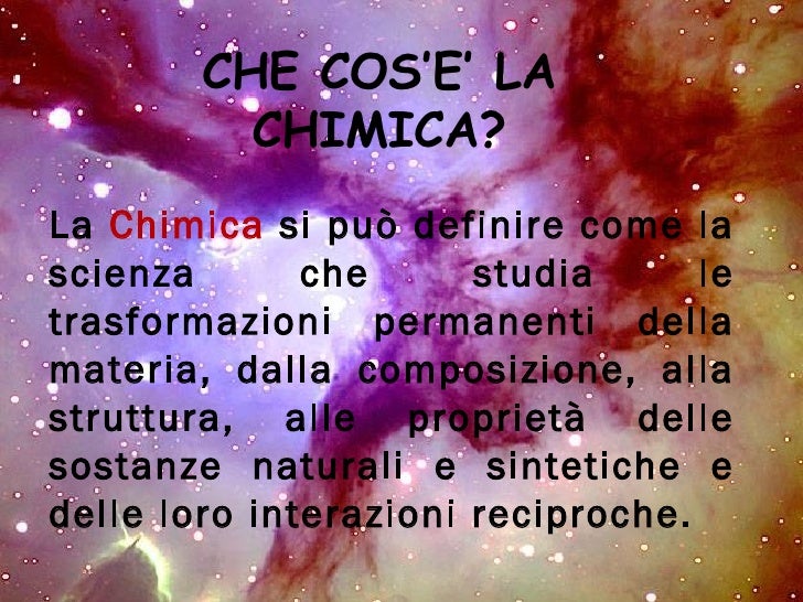 1 La Chimica 1 La Chimica