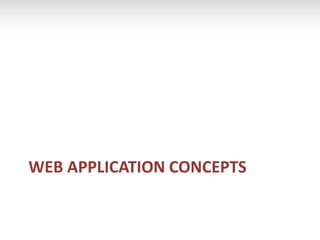 WEB APPLICATION CONCEPTS
 