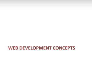 WEB DEVELOPMENT CONCEPTS
 