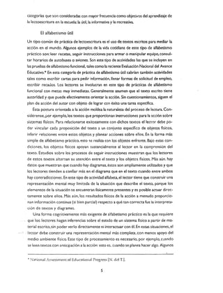 Lectura de El alfabetismo dentro y fuera del aula.