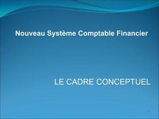 1
LE CADRE CONCEPTUEL
Nouveau Système Comptable Financier
 
