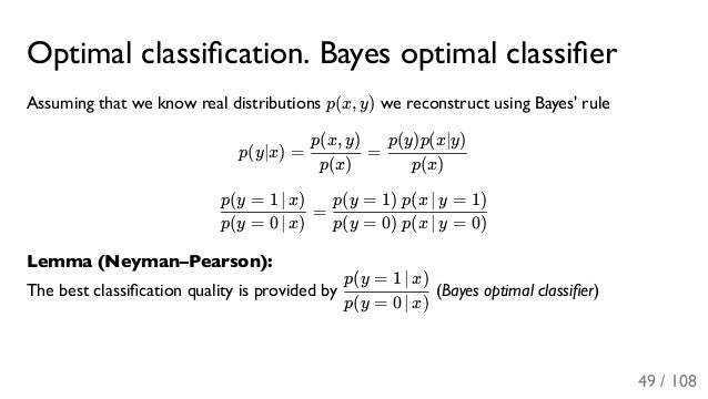 bayes optimal classifier in machine learning