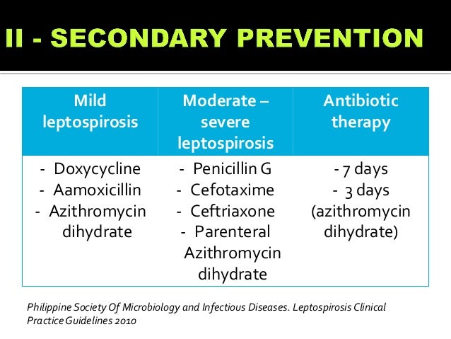 LEPTOSPIROSIS (Preventive Medicine)