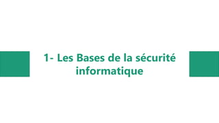 1- Les Bases de la sécurité
informatique
 