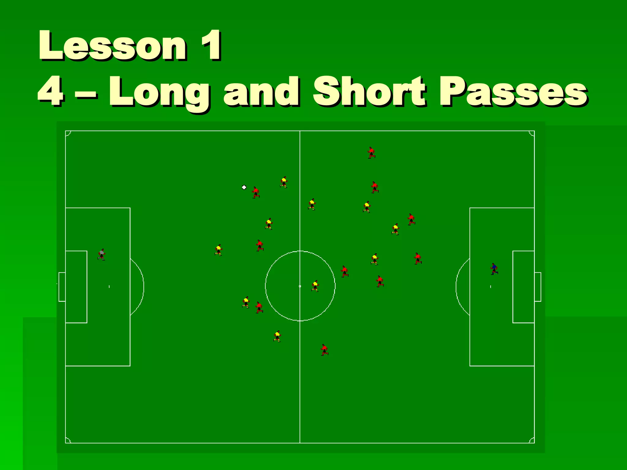 Lesson 1 4 – Long and Short Passes Actions after pass the ball. Marking after the ball possession is lost 