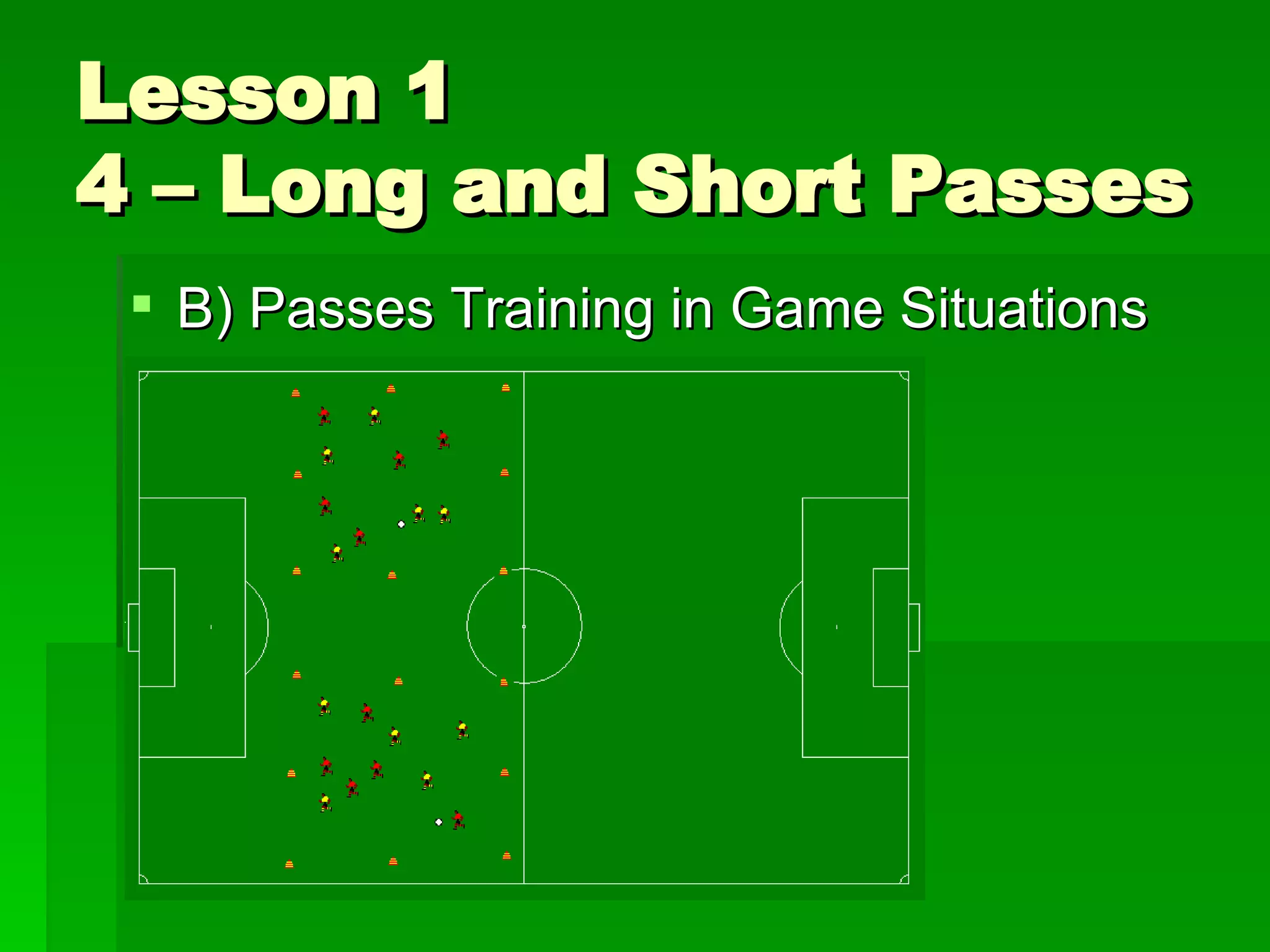Lesson 1 4 – Long and Short Passes B) Passes Training in Game Situations 