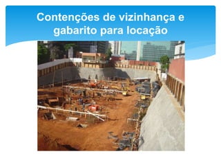 Contenções de vizinhança e
gabarito para locação
 