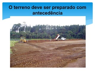 O terreno deve ser preparado com
antecedência
 