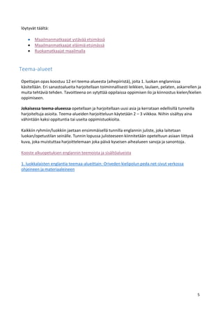 Englantia 1. luokkalaisille - Opettajanopas