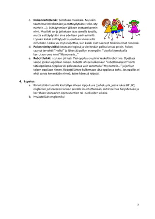 Englantia 1. luokkalaisille - Opettajanopas
