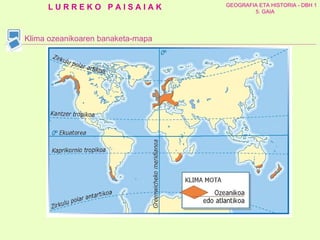 Klima ozeanikoaren banaketa-mapa 