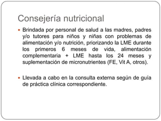 INTERVENCIONES: CRED*EEDP: Evaluación del desarrollo psicomotor*TEPSI:TEST del desarrollo psicomotor